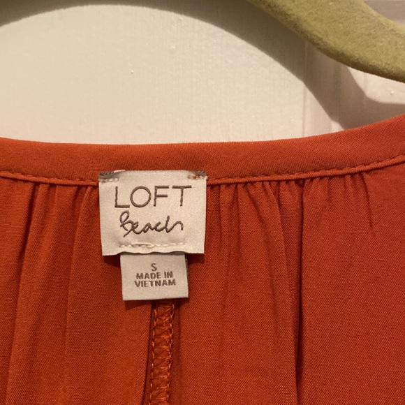 Loft dress rust color long sleeve button front - Picture 7 of 9